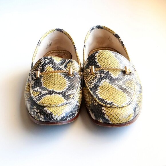 Sam Edelman Lior Yellow Snakeskin Leather Horse-bit Loafers, Slip On Shoes Sz. 8 - Picture 6 of 16